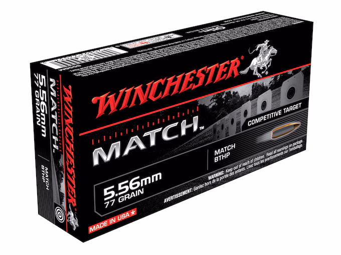 Winchester Match 5.56x45mm NATO Ammo 77 Metal Jacket