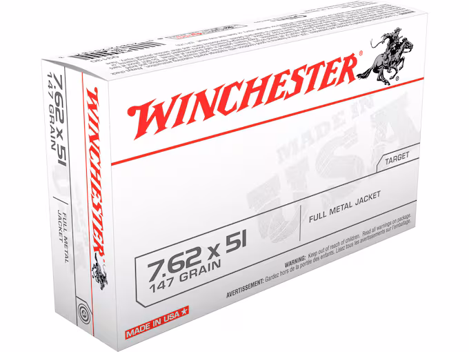 Winchester USA 7.62x51mm NATO Ammo Metal Jacket