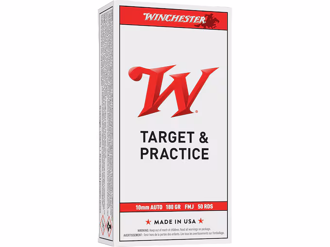 Winchester White Box USA 10mm Auto Ammo 180 Grain Full Metal Jacket